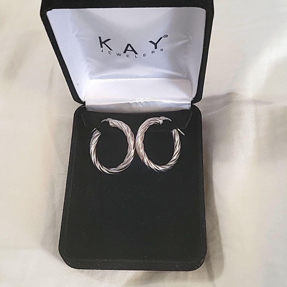Sterling silver hoop earrings from Kay Jewelrers, NWOT🎉🎊